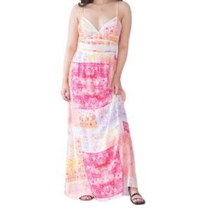 CoCo + Jaimeson dress Patchwork print sleeveless maxi Large L